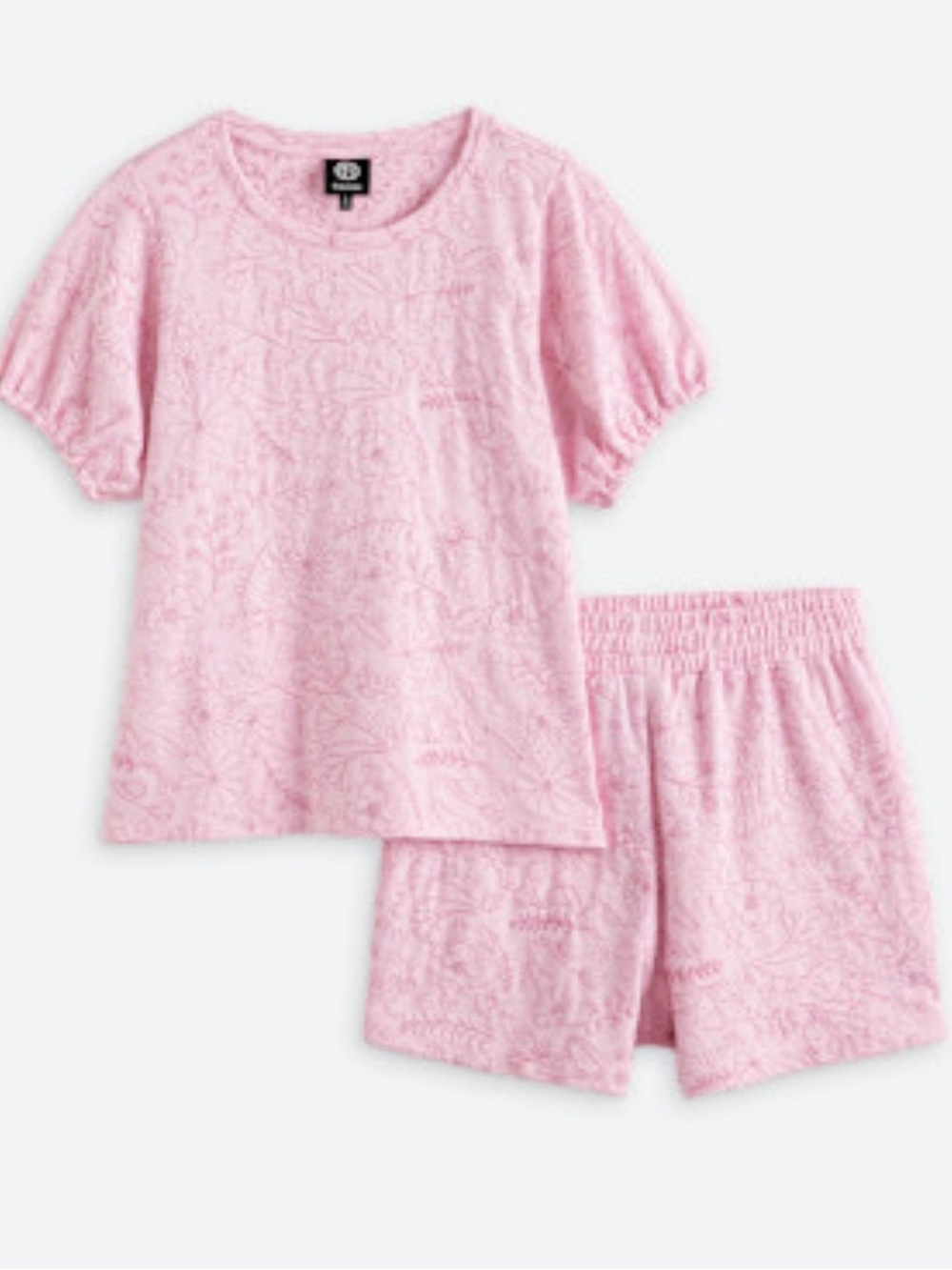 bobeau Soft Pink Short Sleeve Pajama Set